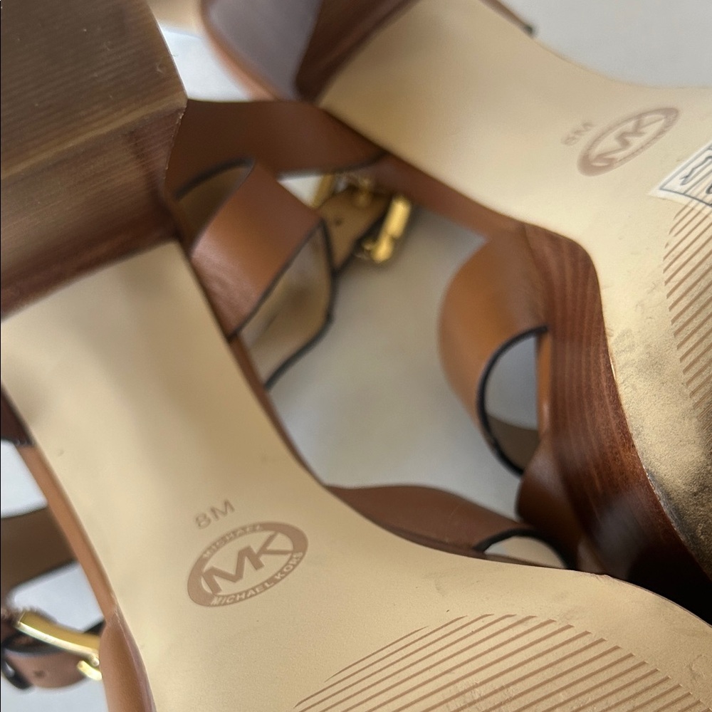 Michael Kors brown Platform Sandals with Floral Accent - Picture 9 of 9